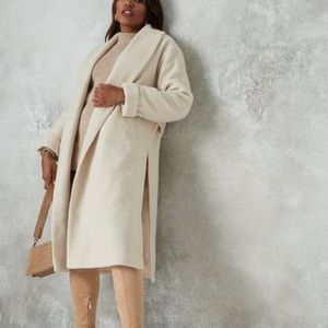 Missguided Shawl Collar Coat with Side Splits